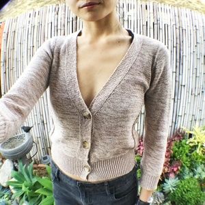 ZARA || Tan knitted cardigan